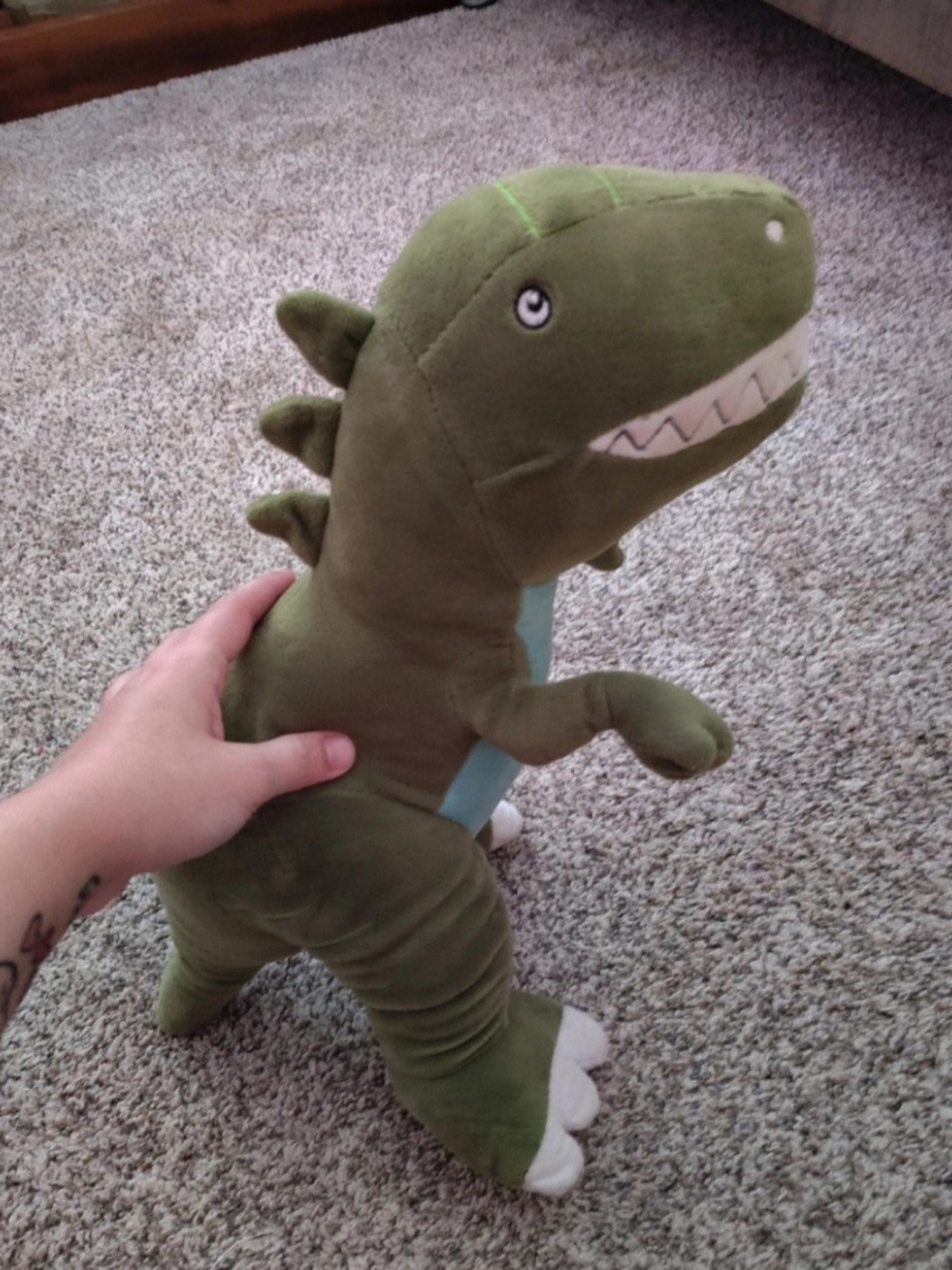 Plush Green Reptile Toy - Soft Dino Companion